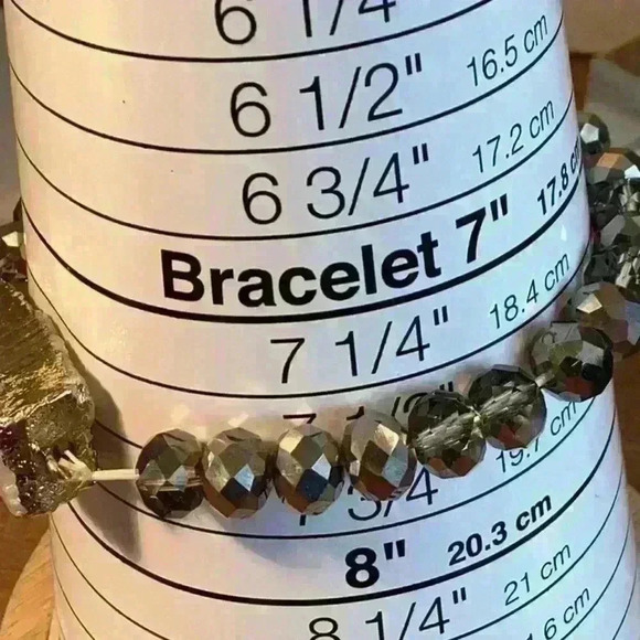 Vintage Grey AB Crystal Glass Bracelet with Druzy Stone - Picture 5 of 6